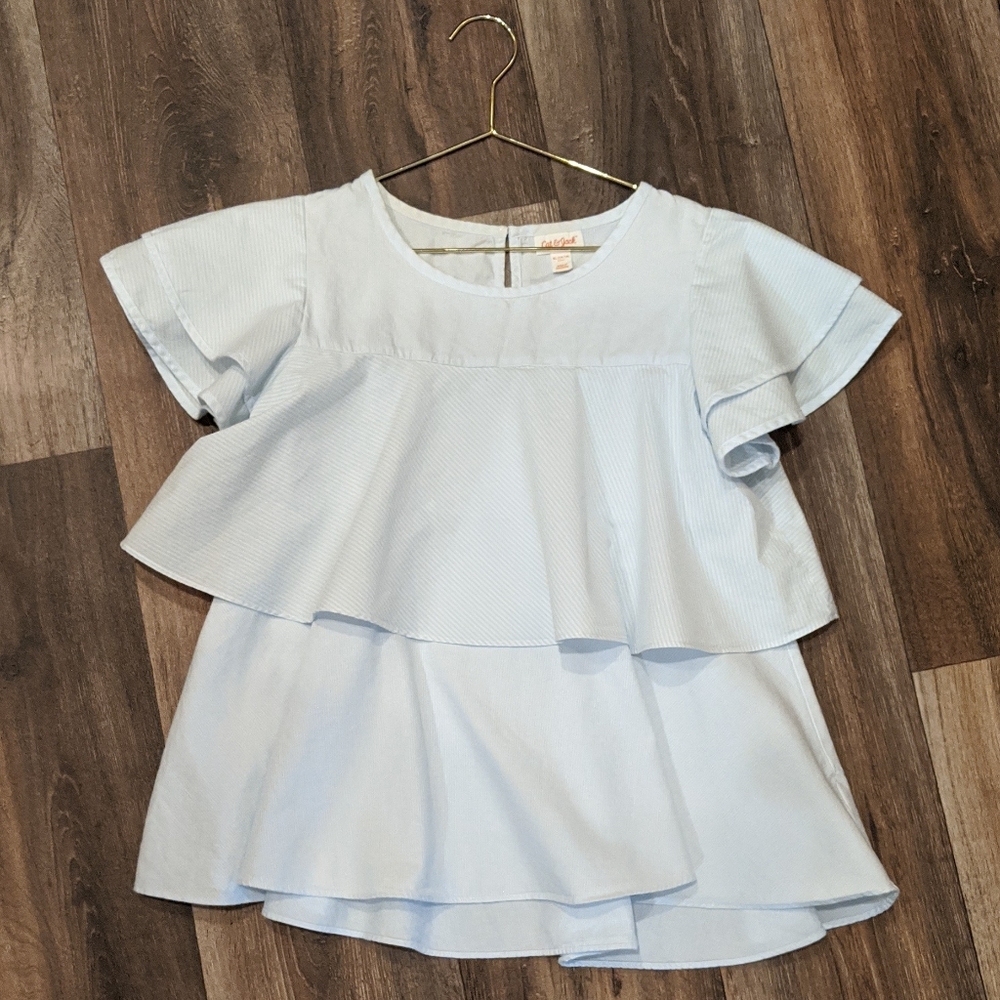 ☁️Baby Blue Ruffle Blouse☁️